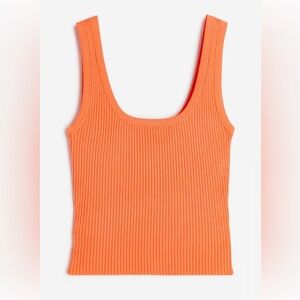 H&M Vibrant Orange Ribbed Tank Top